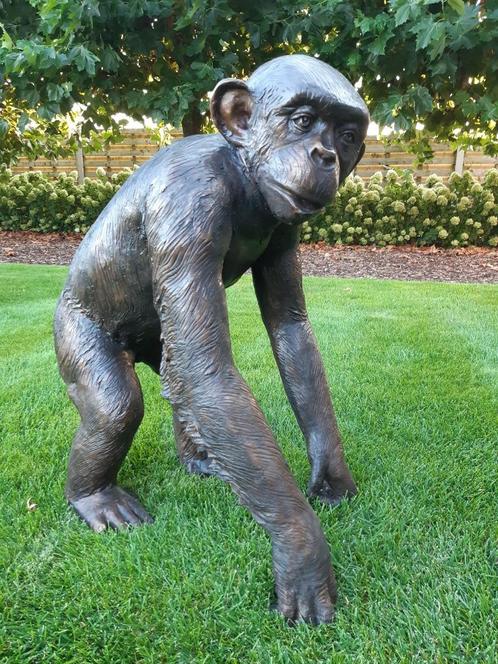Bronzen zeer mooie chimpansee 1725 ipv 2287 euro ruime keuze, Jardin & Terrasse, Statues de jardin, Neuf, Animal, Autres matériaux