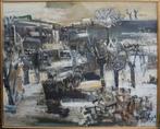 René De Coninck (1907-1978): Sneeuw 1957 (O/D, 94 x 75 cm), Antiek en Kunst, Kunst | Schilderijen | Klassiek, Ophalen of Verzenden