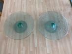 2 glazen taartplateaus, Ophalen