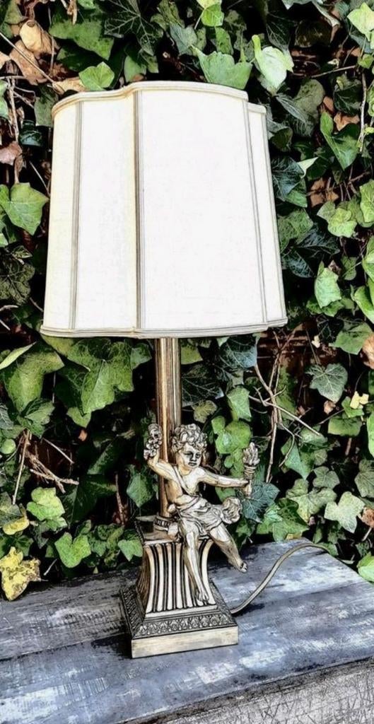 Antieke Lamp met Engel, Antiek en Kunst, Antiek | Verlichting, Ophalen of Verzenden