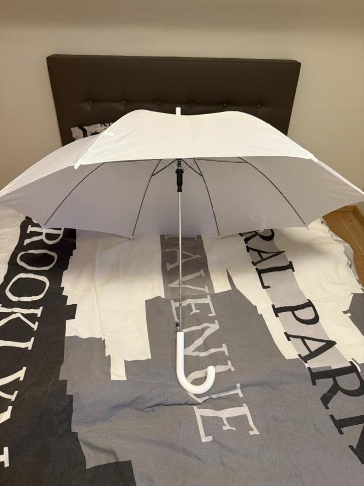 Witte paraplu (2 stuks), Handtassen en Accessoires, Paraplu's, Nieuw, Wit, Ophalen of Verzenden