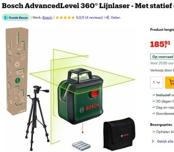 Bosch lijnLaser type PLL360 als nieuw beschikbaar voor biedingen