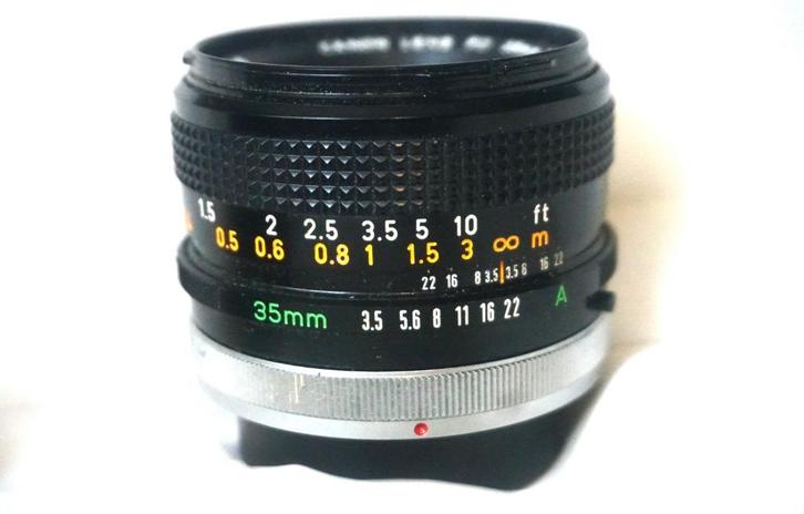 canon fd 35mm f/3.5 S.C. voor canon ae1, a1, av1, at1,..., Audio, Tv en Foto, Fotocamera's Analoog, Gebruikt, Spiegelreflex, Canon