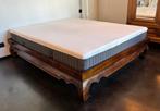 Massief houten bed, Ophalen, Gebruikt, Bruin, Tweepersoons