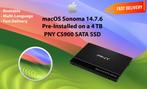 macOS Sonoma 14.7.6 Voor-Geïnstalleerde PNY SSD 4 TB OS X, Computers en Software, Besturingssoftware, Verzenden, Nieuw, MacOS