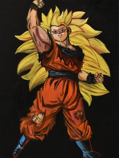 Son Goku Super Saiyan-schilderij, door Joky Kamo, Antiek en Kunst, Kunst | Schilderijen | Modern, Ophalen