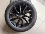 4 jantes alu noires avec pneus été hankook 5 trous, Ophalen, Gebruikt, 16 inch, 205 mm