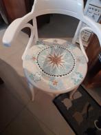 Chaise bois blanc déco mozaique, Jardin & Terrasse, Utilisé