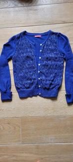 Blauwe cardigan met gouddraad - LeBig - maat 7/8 j (122/128), Kinderen en Baby's, Ophalen of Verzenden, Gebruikt, Meisje, Trui of Vest