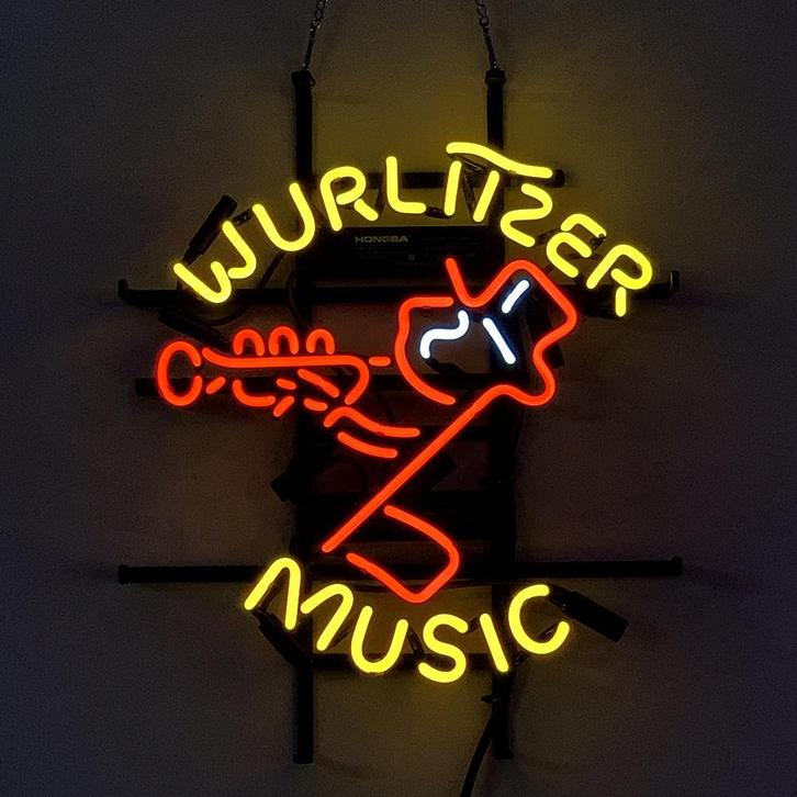Wurlitzer glas neon lamp / lichtreclame, Verzamelen, Merken en Reclamevoorwerpen, Nieuw, Lichtbak of (neon) lamp, Ophalen of Verzenden