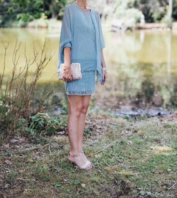 Suite-jurk, Kleding | Dames, Gelegenheidskleding, Zo goed als nieuw, Overige typen, Maat 36 (S), Blauw, Ophalen