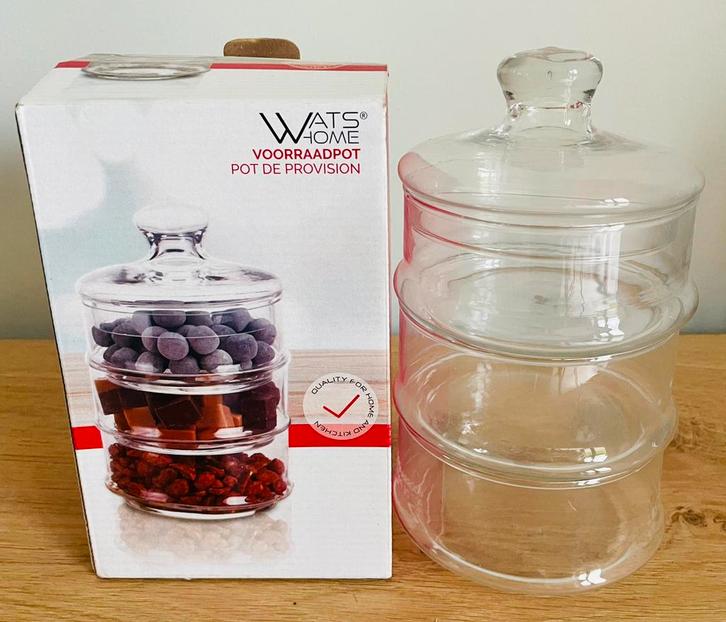 Bocal de rangement en verre Watshome 13 x 22 cm, Maison & Meubles, Accessoires pour la Maison | Étagères, Neuf, Enlèvement