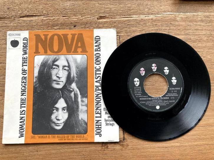 Vinyl single J.Lennon&Plastic Ono Band - Woman is the nigger, CD & DVD, Vinyles Singles, Utilisé, Single, Pop, 7 pouces, Enlèvement ou Envoi