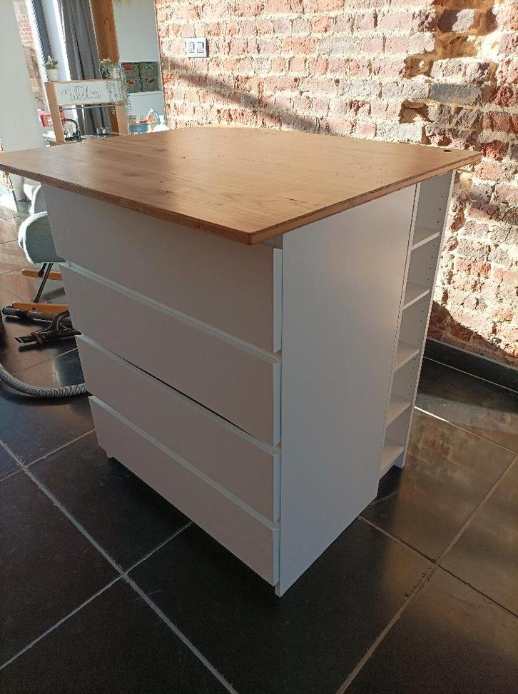 Samengestelde kast met houten blad, Maison & Meubles, Armoires | Dressoirs, Utilisé, 50 à 100 cm, 75 cm ou plus, Avec tiroir(s)