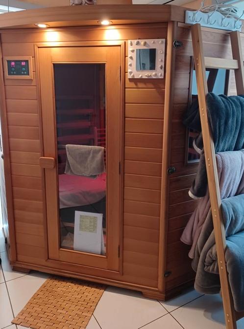 Infraroodcabine voor 4 pers, hoekmodel, extra stralers,, Sport en Fitness, Sauna, Zo goed als nieuw, Ophalen