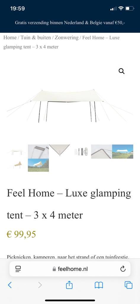 Glamping tent, Caravans en Kamperen, Tenten, Nieuw, Ophalen of Verzenden