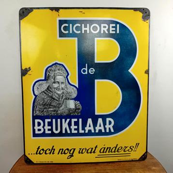 Panneau d'affichage émaillé 1939 Cihorei Beukelaar, Enlèvement, Comme neuf, Panneau publicitaire