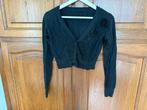 Gilet noir court à manches longues avec fleurs en relief –S, Vêtements | Femmes, Enlèvement ou Envoi, Porté, Taille 36 (S), Noir