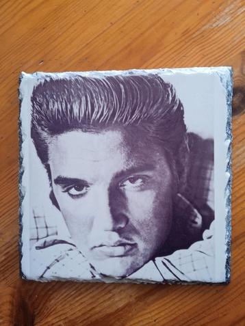 Kunst Tegel Van Elvis Presley + Gesigneerd  beschikbaar voor biedingen