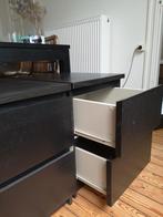 2 zwarte Ikea nachtkastjes, Huis en Inrichting, Ophalen, Zo goed als nieuw