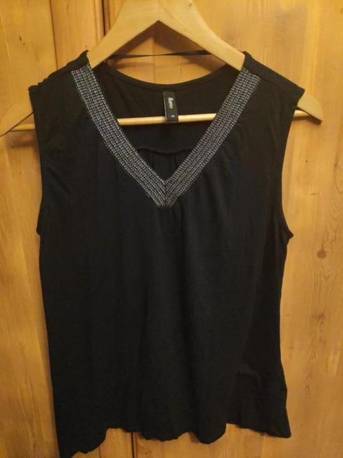 Topje glitter flame M, Kleding | Dames, T-shirts, Zo goed als nieuw, Zwart, Ophalen of Verzenden