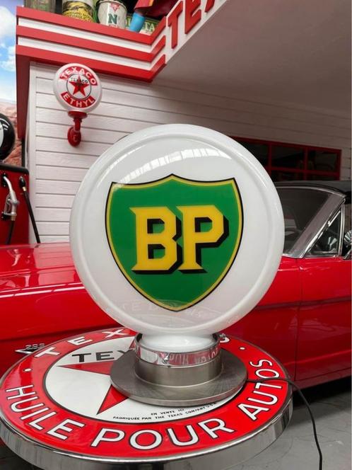 BP glazen benzinepomp globe decoratie lamp reclame globes, Collections, Marques & Objets publicitaires, Comme neuf, Table lumineuse ou lampe (néon)