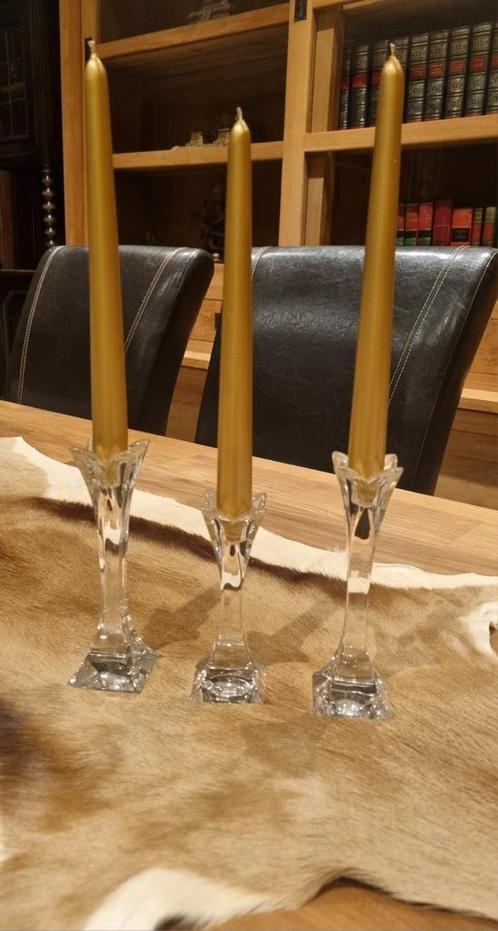 3 'Nachtmann' kristal kandelaars, Antiek en Kunst, Antiek | Kandelaars, Kristal, Ophalen of Verzenden