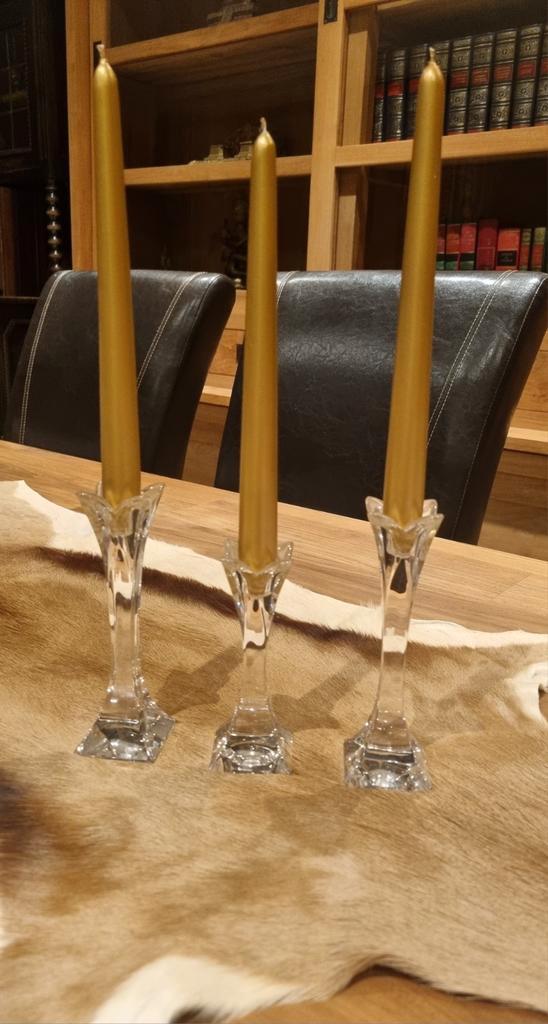 3 'Nachtmann' kristal kandelaars, Antiek en Kunst, Antiek | Kandelaars, Kristal, Ophalen of Verzenden