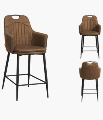 2 barstoelen morris micro-weefsel stof kleur cognac beschikbaar voor biedingen