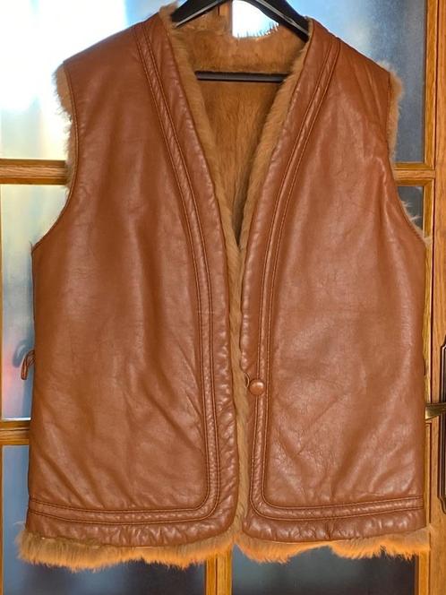 Bolero van zacht leer, gevoerd met bont, Kleding | Dames, Bodywarmers, Zo goed als nieuw, Maat 38/40 (M), Bruin, Ophalen of Verzenden