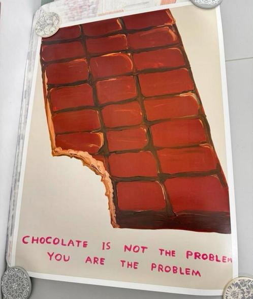 Kunstwerk - Chocolate is Not the Problem by David Shrigley, Antiek en Kunst, Kunst | Overige Kunst, Ophalen of Verzenden