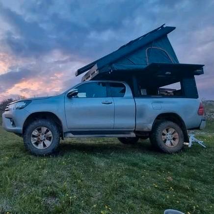 Toyota hilux alucab camper 4x4 overlander, Caravans en Kamperen, Mobilhomes, Particulier, Luifel, Ophalen