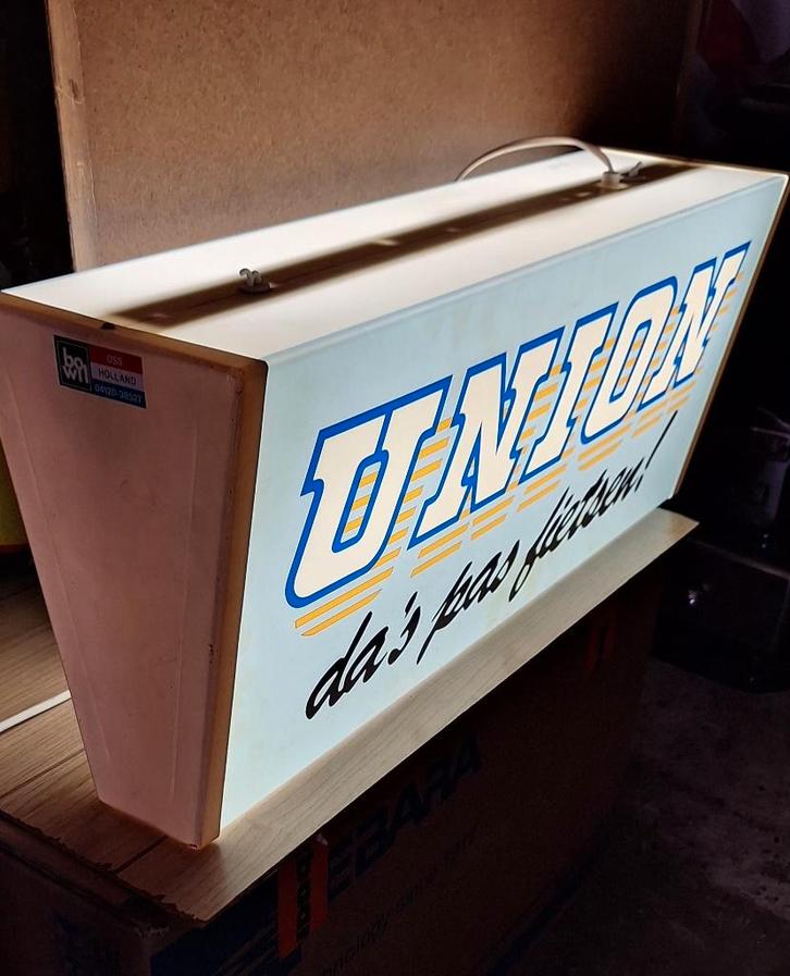 Pracht lichtbak, lichtreclame van Union fietsen🚲, Verzamelen, Merken en Reclamevoorwerpen, Gebruikt, Lichtbak of (neon) lamp