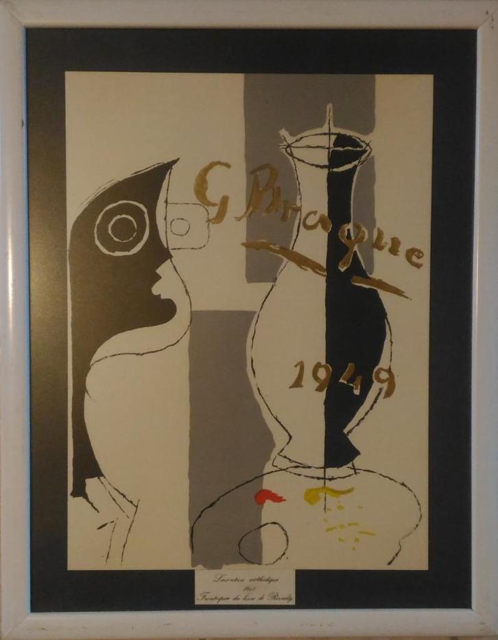 G Braque Litho frontispice du livre reverdy (Maeght), Antiek en Kunst, Kunst | Litho's en Zeefdrukken, Ophalen