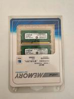 2 x 2 Go de mémoire vive SODIMM DDR3 1066 CRITIQUE, Comme neuf, Enlèvement ou Envoi, DDR3