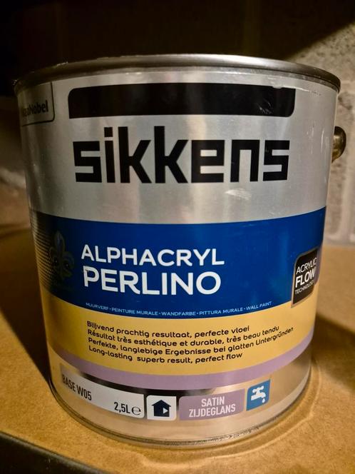 Sikkens alphacryl perlino verf lichtblauw voor muuren, Doe-het-zelf en Bouw, Verf, Beits en Lak, Nieuw, Ophalen of Verzenden
