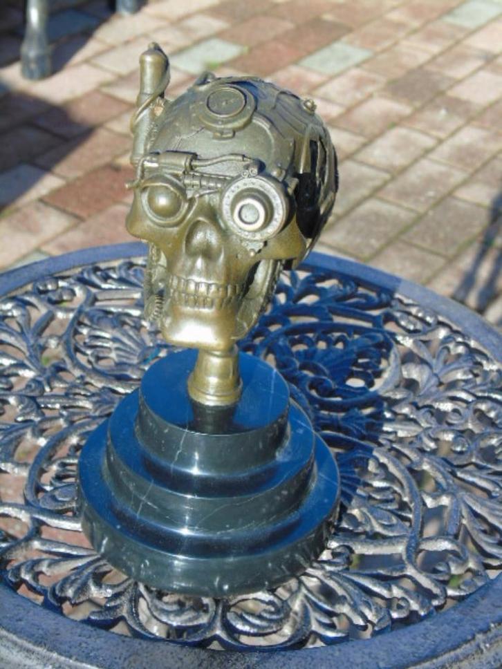 bronzen robothoofdbuste gesigneerd, PIERRE MATHIEU, Antiek en Kunst, Antiek | Brons en Koper, Brons, Ophalen