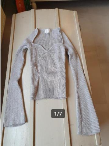 Trui met mooie halsuitsnijding lurex zilver metallic Small beschikbaar voor biedingen