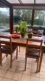 Tafel en 4 stoelen met kussens, Huis en Inrichting, Ophalen, Zo goed als nieuw