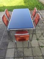 Vintage tafel en stoelen jaren 70, Huis en Inrichting, Ophalen, Gebruikt, 50 tot 100 cm, Vijf personen of meer