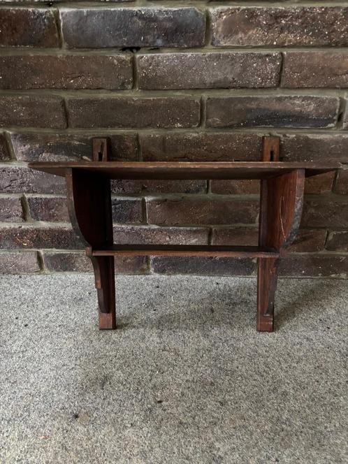 Klein vintage houten rekje om op te hangen met 2 legplankjes, Antiek en Kunst, Antiek | Meubels | Kasten, Ophalen