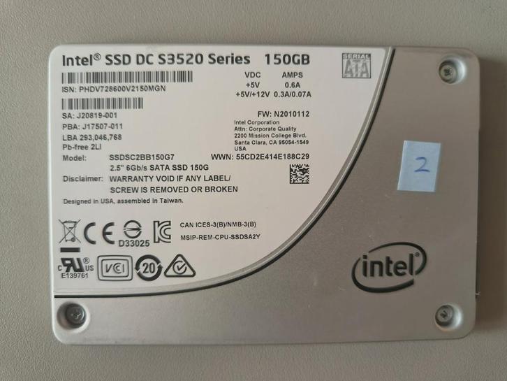 Intel SSD SATA 150GB, Computers en Software, Harde schijven, Gebruikt, Intern, SSD, SATA, Ophalen of Verzenden