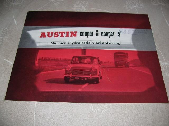 184 Austin Mini Cooper en Cooper S folder 1964 of 1965, Boeken, Auto's | Folders en Tijdschriften, Ophalen of Verzenden