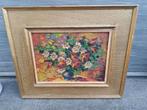 Huile sur panneau fleurs signe Armand lacour, Antiek en Kunst, Kunst | Schilderijen | Klassiek, Ophalen of Verzenden