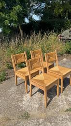 4x vintage papercord stoel, Ophalen, Riet of Rotan, Bruin, Zo goed als nieuw