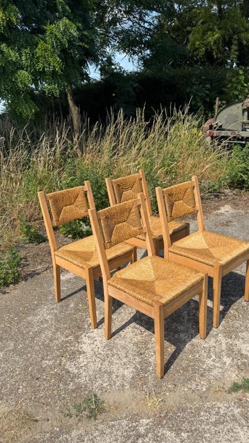 4x vintage papercord stoel, Huis en Inrichting, Stoelen, Zo goed als nieuw, Vier, Hout, Riet of Rotan, Bruin, Ophalen