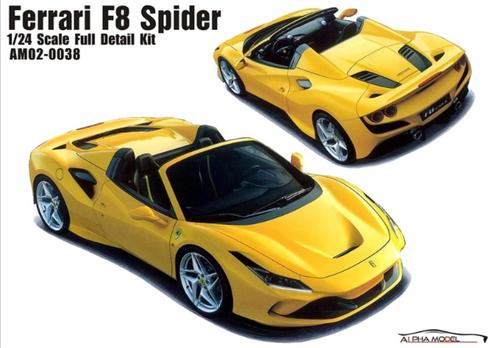 Alpha Model Ferrari F8 Spider, Hobby en Vrije tijd, Modelbouw | Auto's en Voertuigen, Nieuw, Auto, Groter dan 1:32, Overige merken