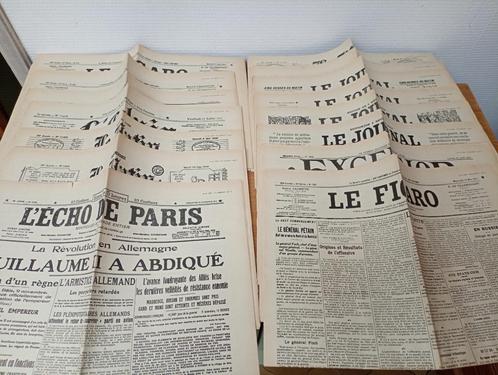 60 Journaux du 29 juin 1914 au 29 juin 1919 (A la Une - Fac-, Collections, Revues, Journaux & Coupures, Journal, Enlèvement