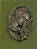 Art déco « Profil d'une femme » sur plaque de verre, Antiquités & Art, Art | Sculptures & Bois, Enlèvement ou Envoi