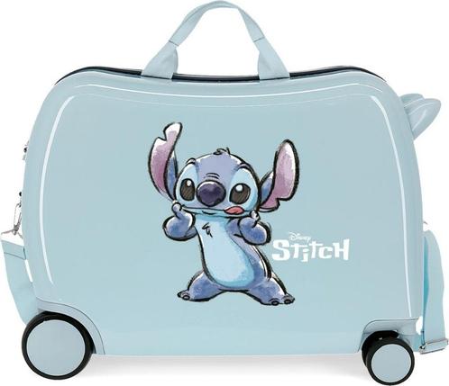 ABS Stitch Ride-On Kinderkoffer Blauw - Gratis Verzending, Handtassen en Accessoires, Koffers, Nieuw, Hard kunststof, Minder dan 50 cm